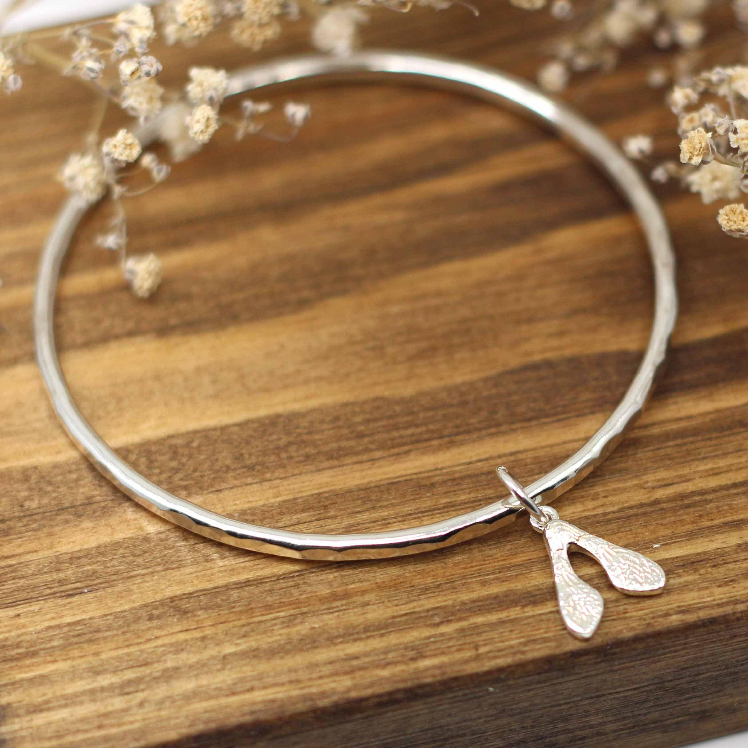 Maggie Read Jewellery Bracelets Sterling silver Sycamore Silver Bangle - Hammered