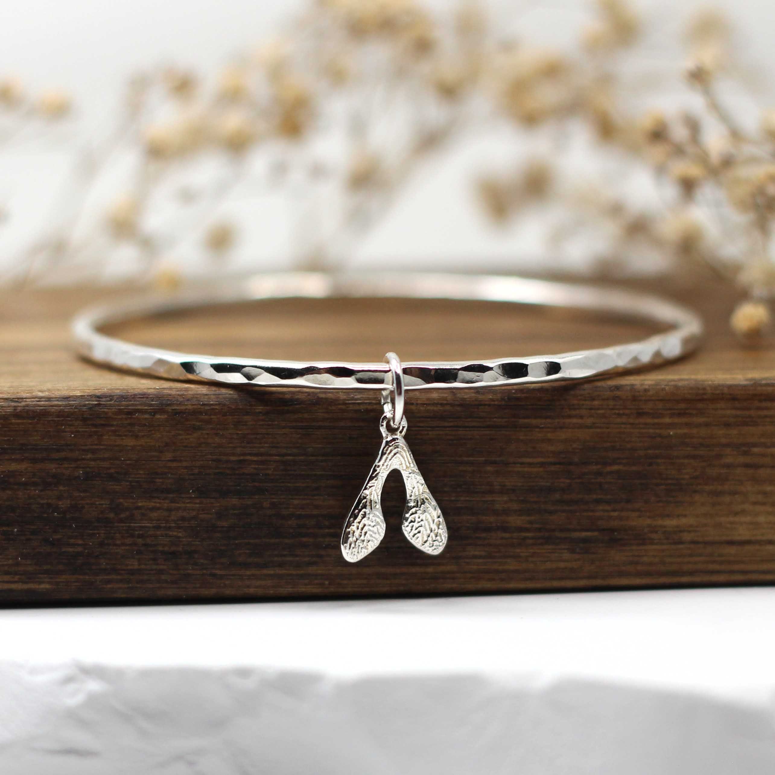Maggie Read Jewellery Bracelets Sterling silver Sycamore Silver Bangle - Hammered