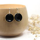 Maggie Read Jewellery Earrings Brass Enamelled Brass Circle Earrings - Black