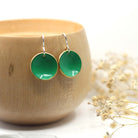 Maggie Read Jewellery Earrings Brass Enamelled Brass Circle Earrings - Green