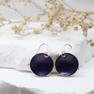 Maggie Read Jewellery Earrings Brass Enamelled Brass Circle Earrings - Satin Purple