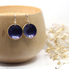 Maggie Read Jewellery Earrings Brass Enamelled Brass Circle Earrings - Satin Purple