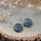 Maggie Read Jewellery Earrings Bronze Bronze Inlay Earrings - Blue & Green