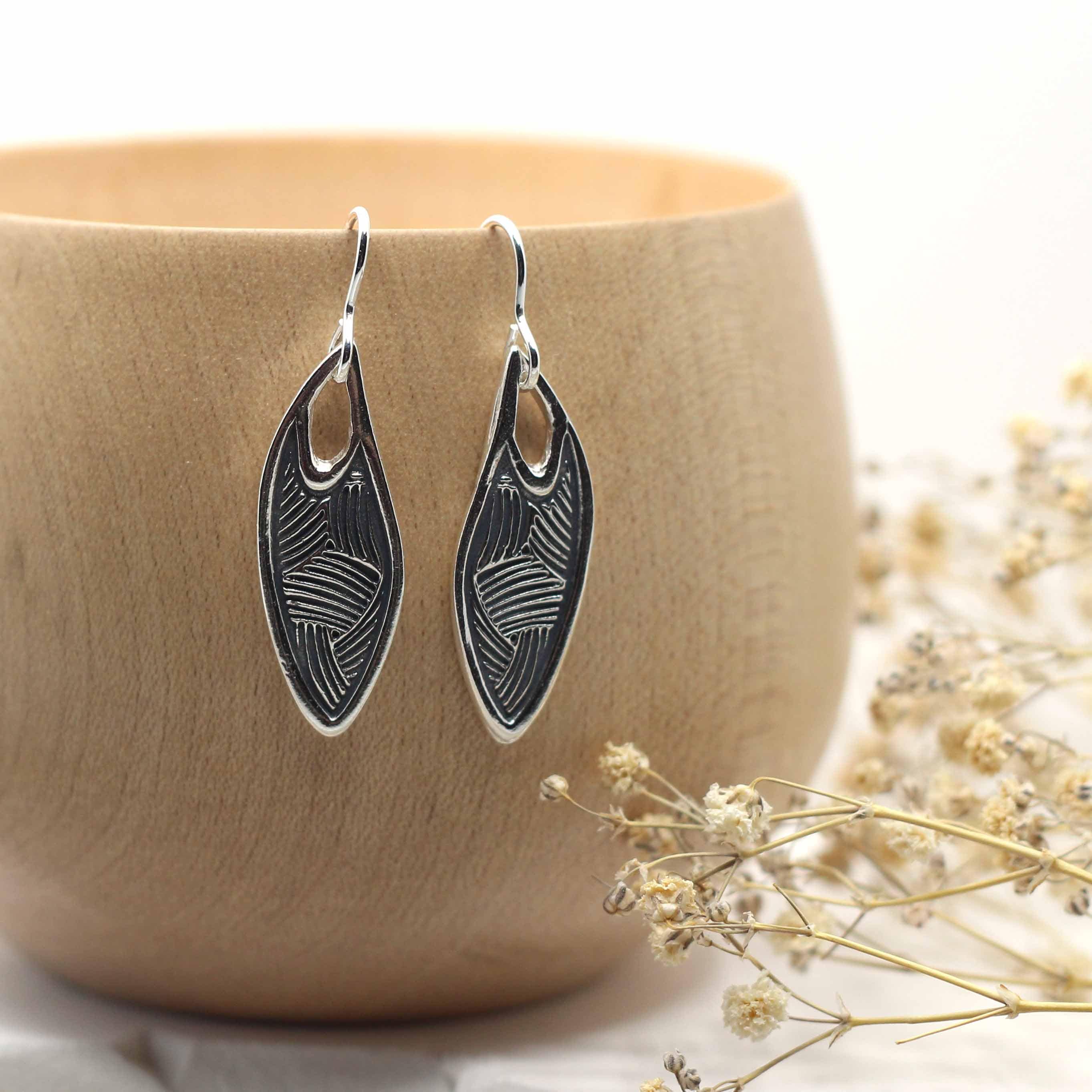 Maggie Read Jewellery Earrings Fine silver Abstract Lines Silver Earrings