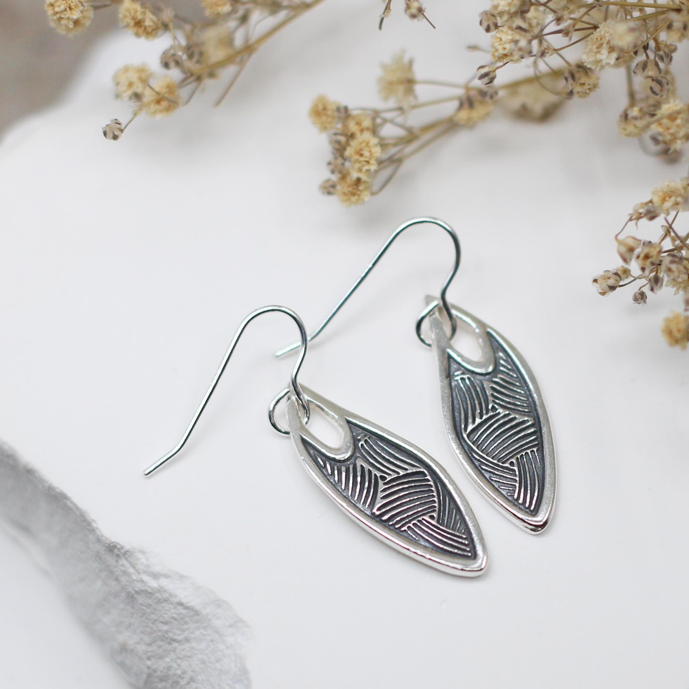 Maggie Read Jewellery Earrings Fine silver Abstract Lines Silver Earrings