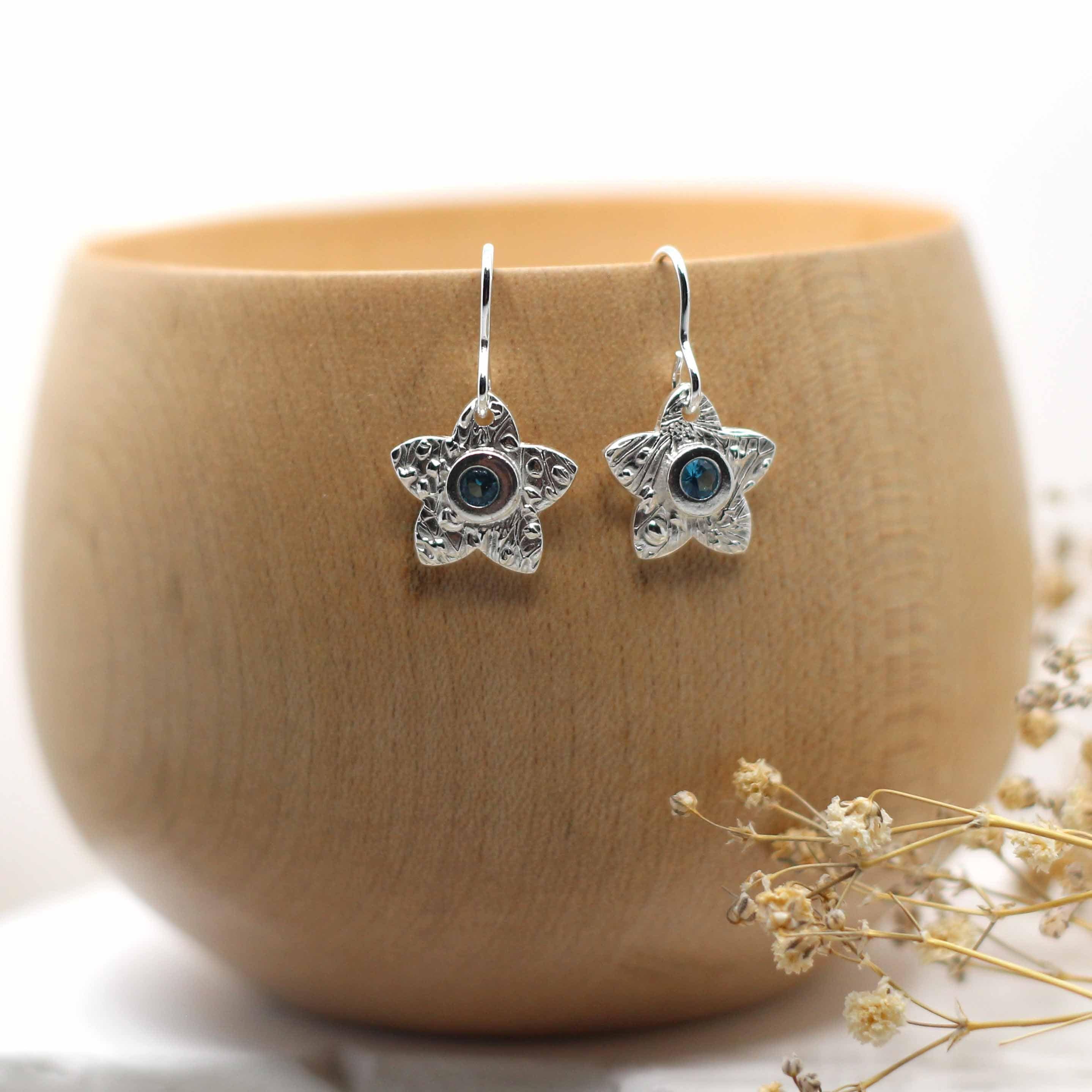 Maggie Read Jewellery Earrings Fine silver Daisy Silver Gemstone Earrings