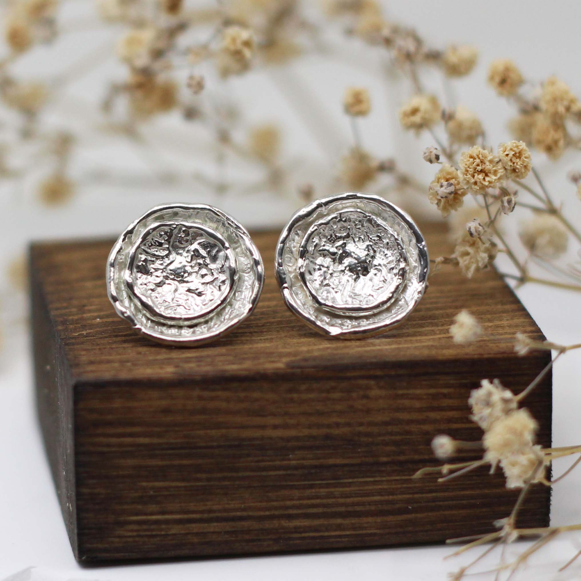 Maggie Read Jewellery Earrings Sterling silver Rockpool Double Circle Earrings