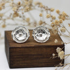 Maggie Read Jewellery Earrings Sterling silver Rockpool Double Circle Earrings with Silver Grains