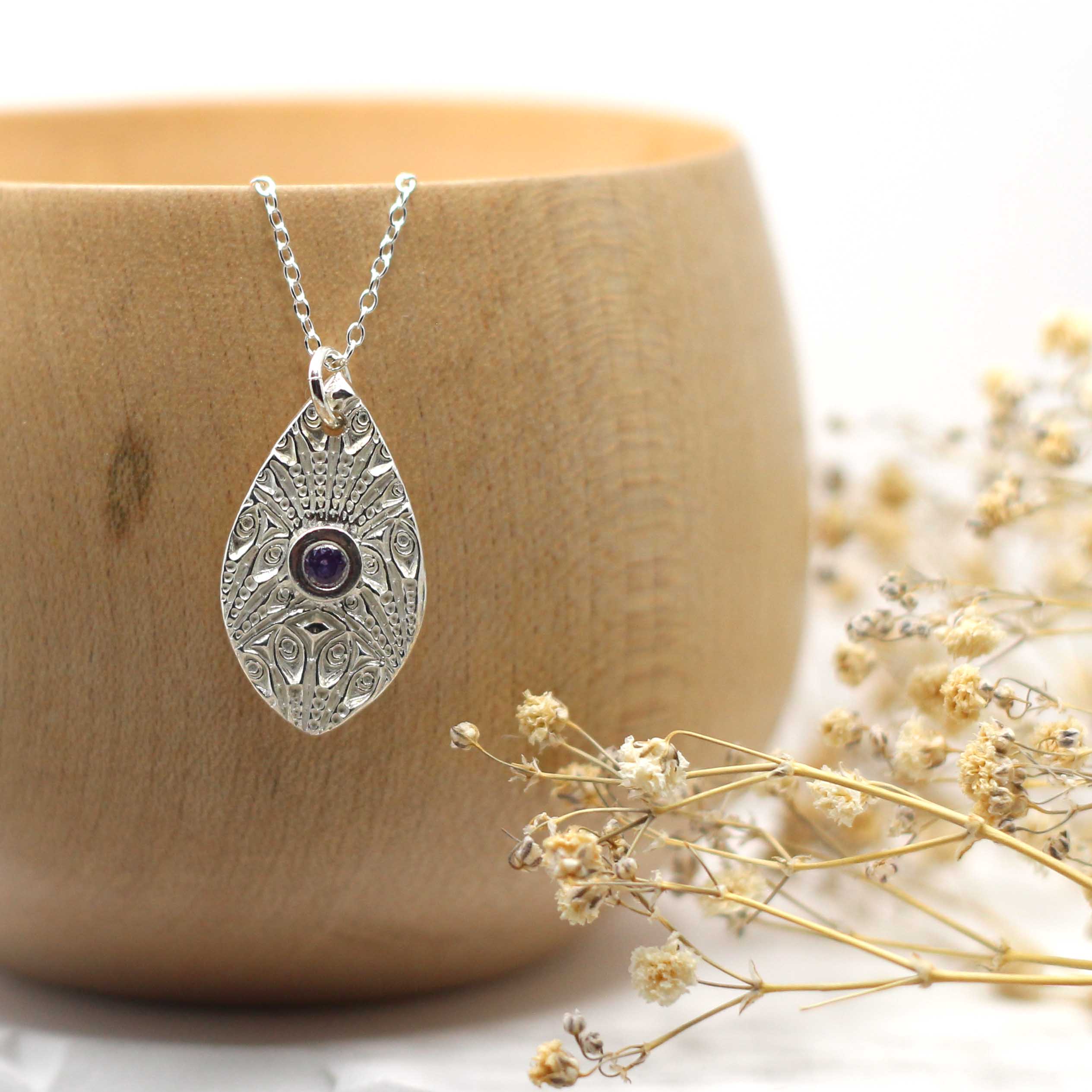 Maggie Read Jewellery Necklaces Fine silver Art Deco Silver Gemstone Necklace