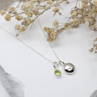 Maggie Read Jewellery Necklaces Sterling silver Molten Nugget Silver Necklace with Peridot Gemstone Charm