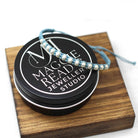 Maggie Read Jewellery Rings Stainless Steel Teal & Tan Floral Enamel Woven Bracelet