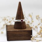 Maggie Read Jewellery Rings Sterling silver Molten Metal Cerise Gemstone Silver Ring (size Q 1/2)