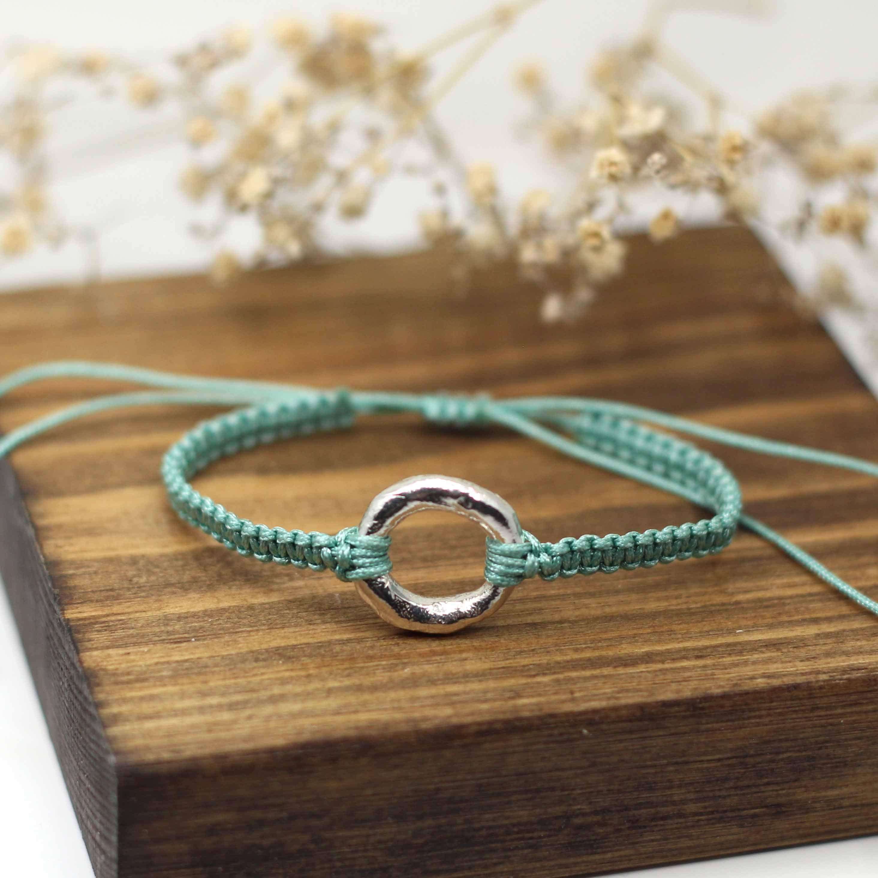 Maggie Read Jewellery Rings Sterling silver Molten Metal Organic Circle Woven Bracelet