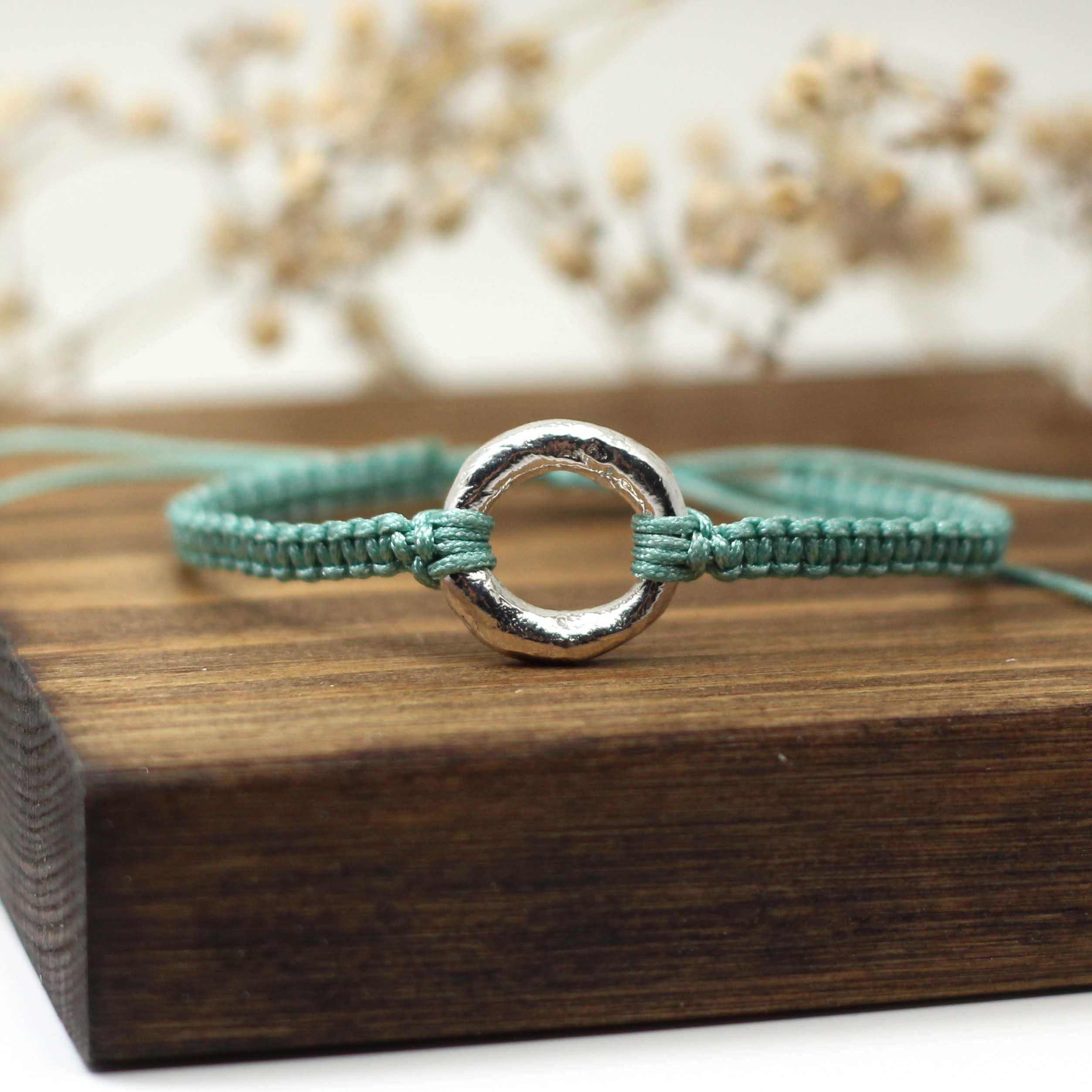 Maggie Read Jewellery Rings Sterling silver Molten Metal Organic Circle Woven Bracelet