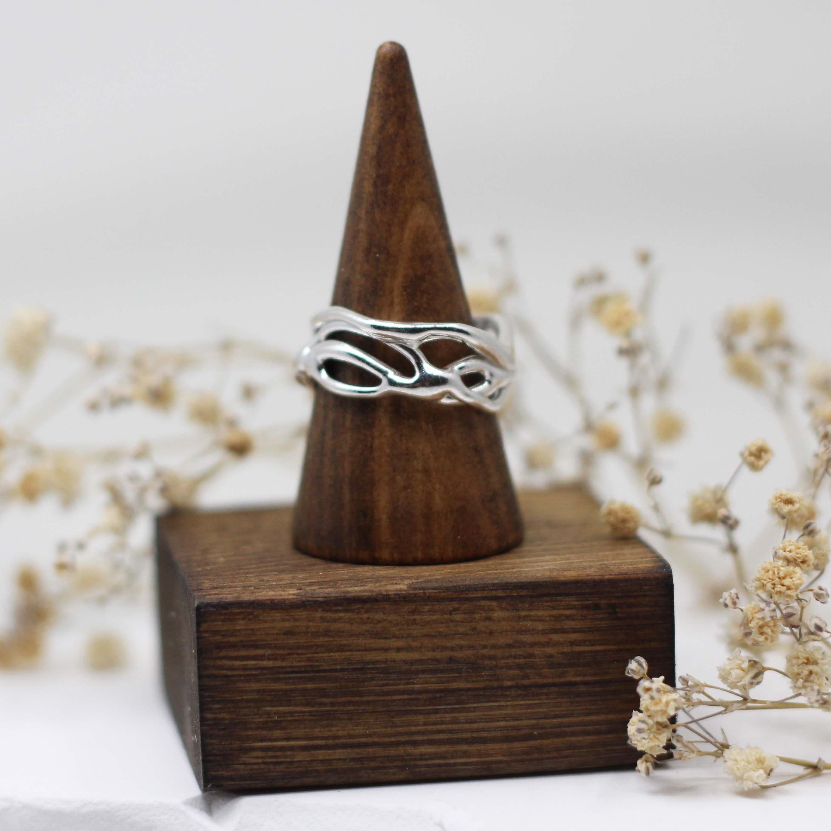 Maggie Read Jewellery Rings Sterling silver Molten Metal Silver Ring 17 (size N)