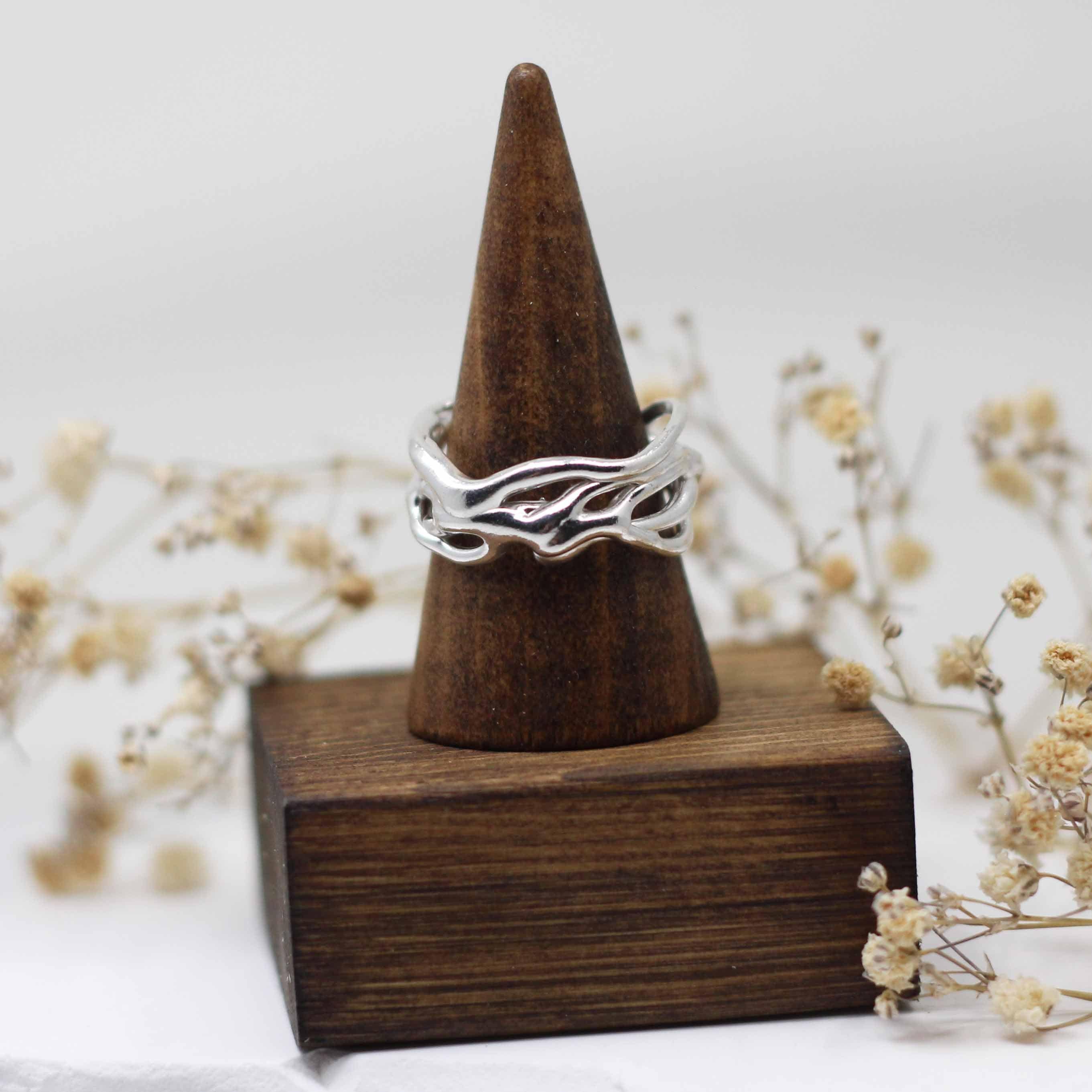 Maggie Read Jewellery Rings Sterling silver Molten Metal Silver Ring 17 (size N)