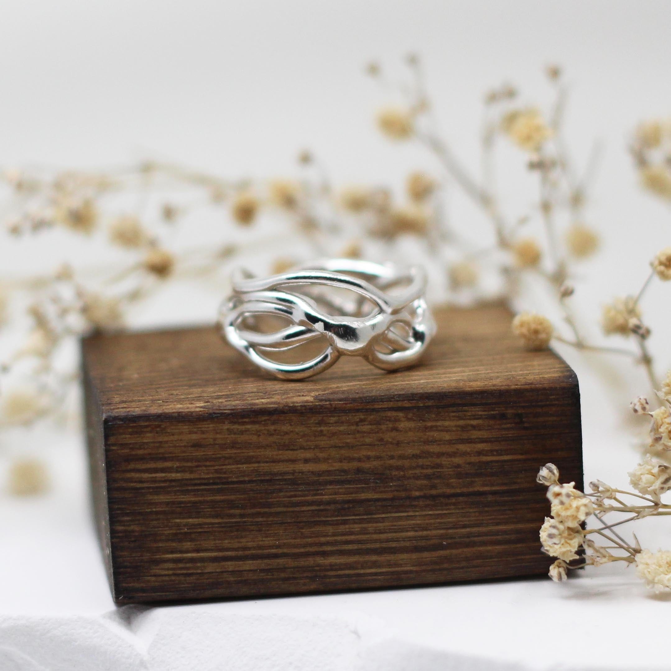 Maggie Read Jewellery Rings Sterling silver Molten Metal Silver Ring 17 (size N)