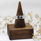 Maggie Read Jewellery Rings Sterling silver Textured Purple Gemstone Ring (size N)