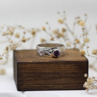 Maggie Read Jewellery Rings Sterling silver Textured Purple Gemstone Ring (size N)