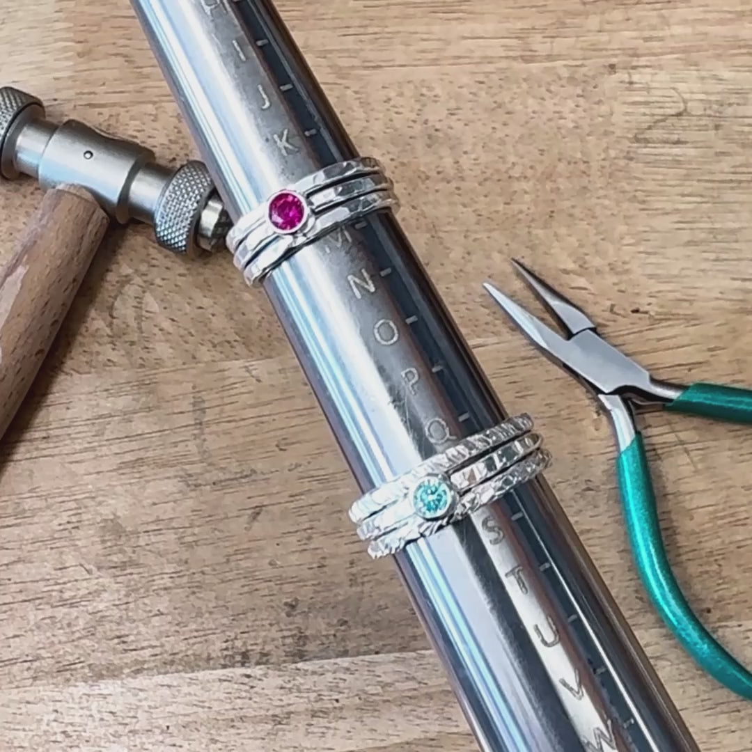 Maggie Read Jewellery Silver Gemstone Stacking Rings Class Promo