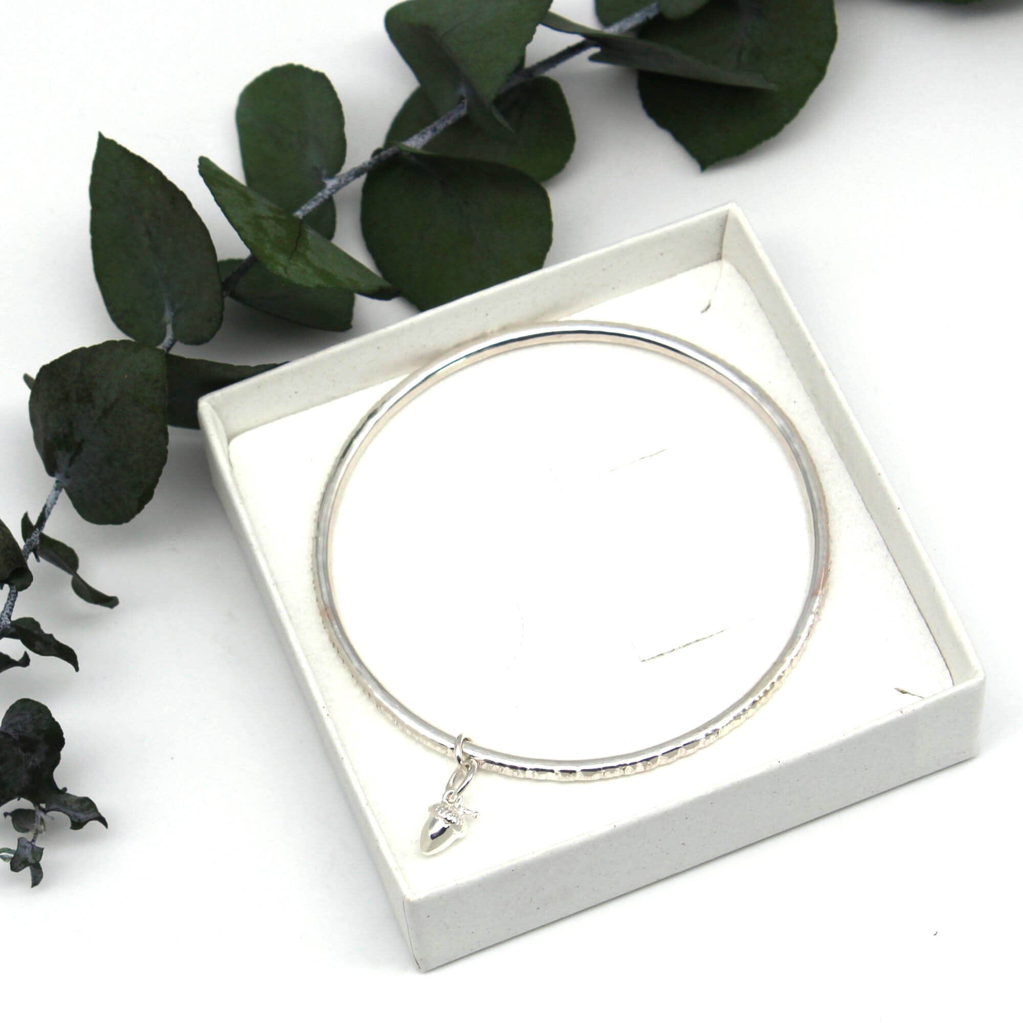 Maggie Read Jewellery Bracelets Organic Silver Bangle - choose your charm