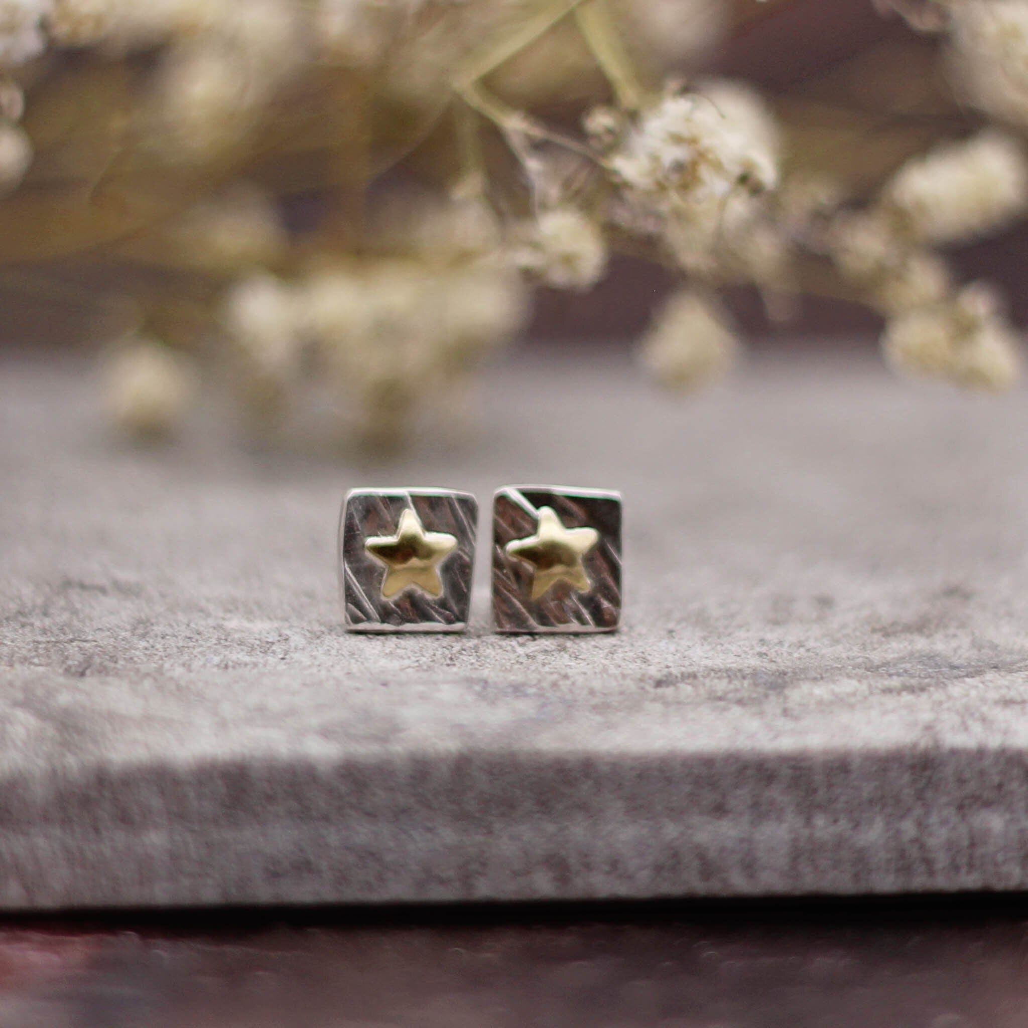 Maggie Read Jewellery Earrings Sterling silver & brass Silver Star Stud Earrings