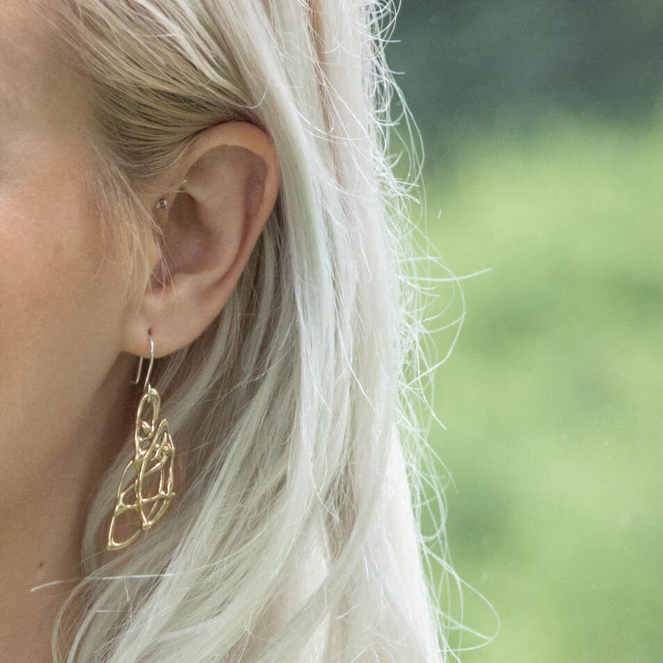 Maggie Read Jewellery Earrings Sterling silver Molten Metal Silver Abstract Earrings