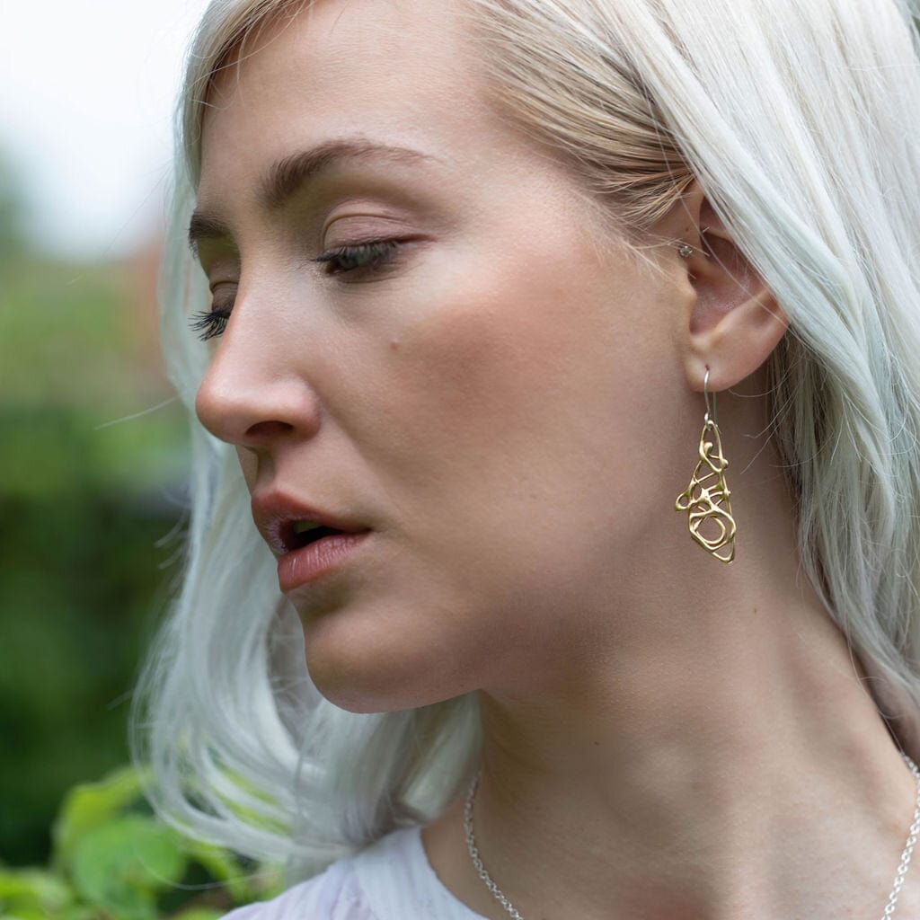 Maggie Read Jewellery Earrings Sterling silver Molten Metal Silver Abstract Earrings