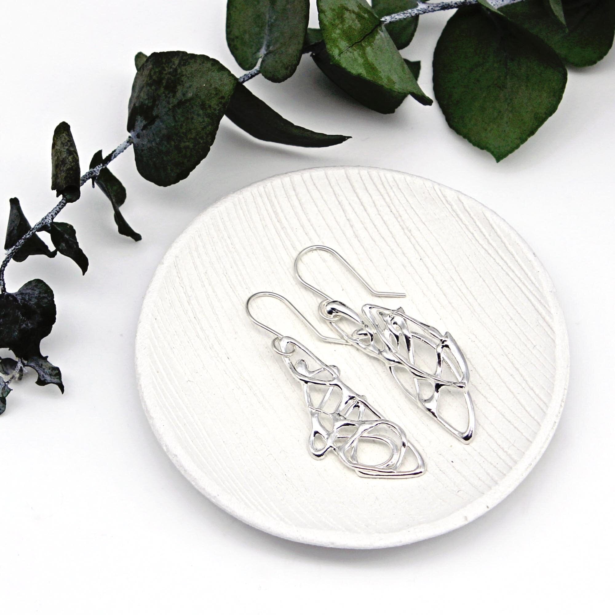 Maggie Read Jewellery Earrings Sterling silver Molten Metal Silver Abstract Earrings