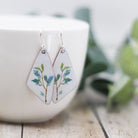 Maggie Read Jewellery Earrings White & Blue Floral Enamel Earrings