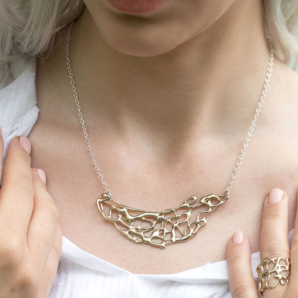 Maggie Read Jewellery Necklaces Sterling silver Molten Metal Abstract Silver Necklace