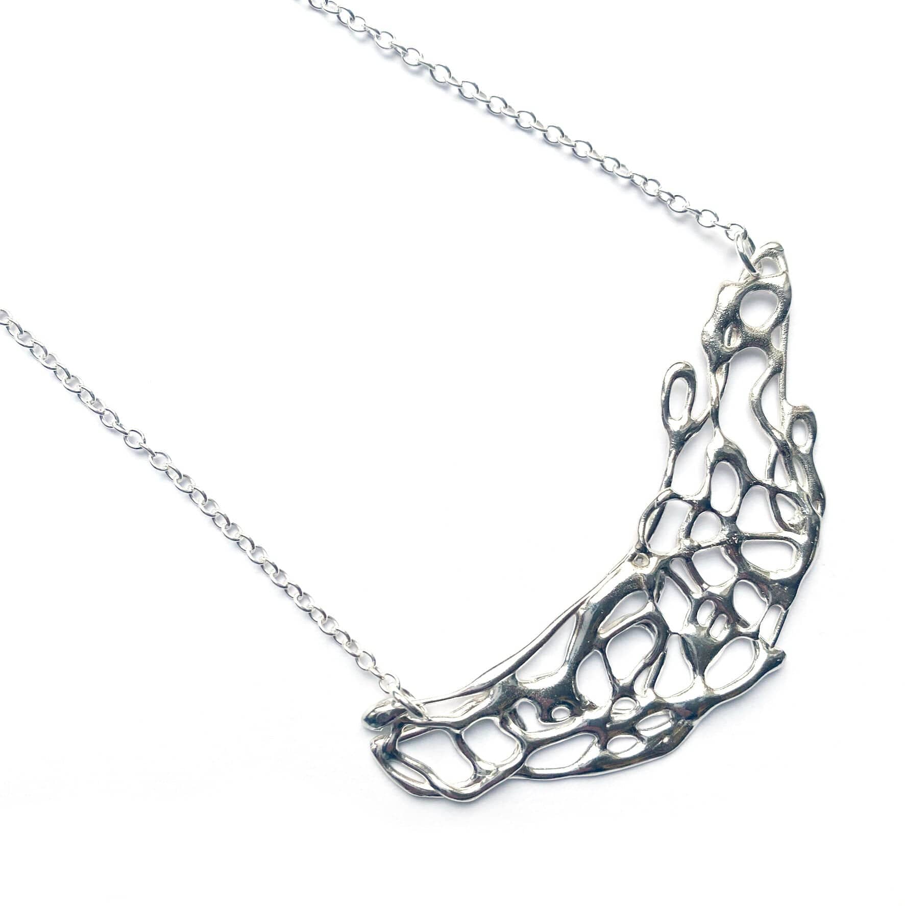 Maggie Read Jewellery Necklaces Sterling silver Molten Metal Abstract Silver Necklace