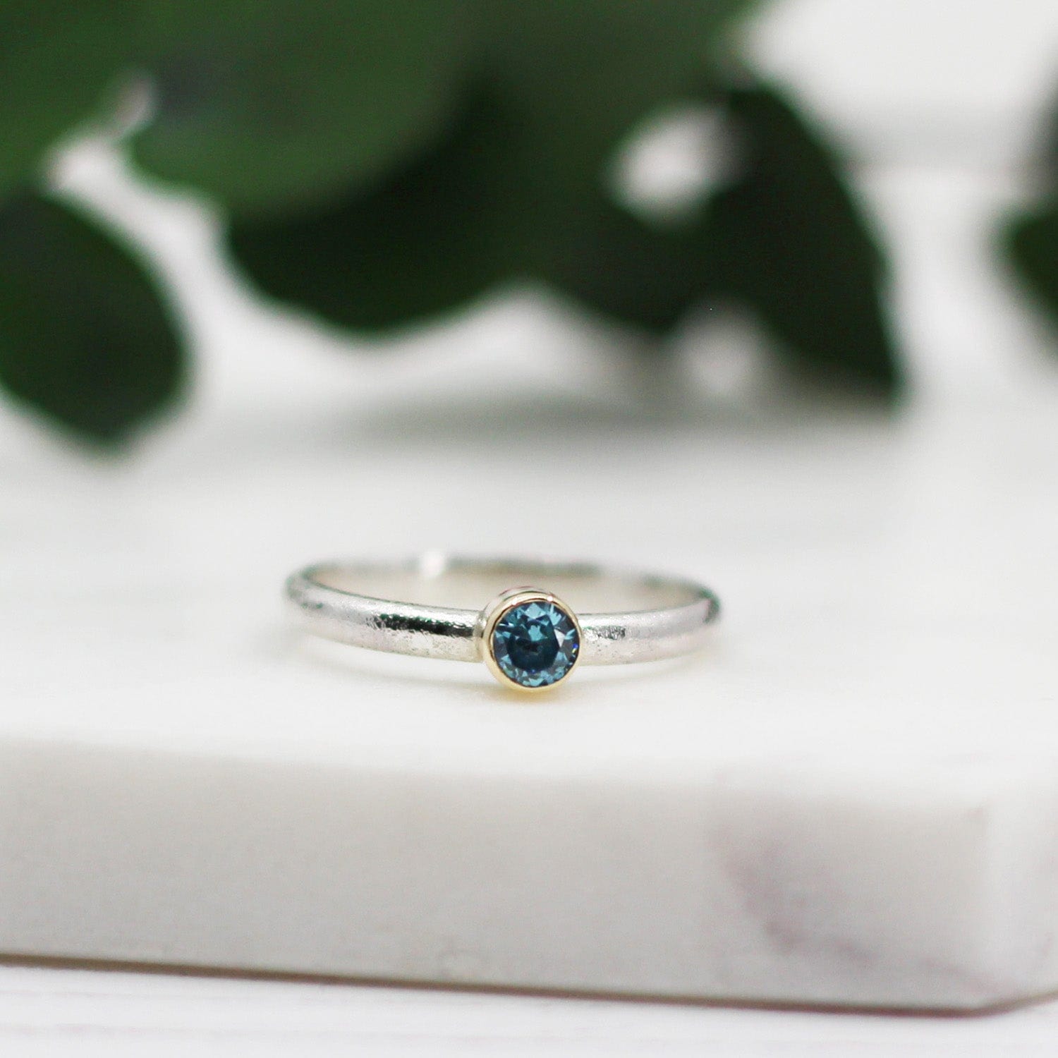 Maggie Read Jewellery Rings Sterling silver London Blue Topaz Silver & Gold Ring
