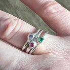 Maggie Read Jewellery Rings Sterling silver Molten Gemstone Stacking Rings
