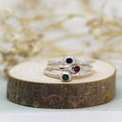 Maggie Read Jewellery Rings Sterling silver Molten Gemstone Stacking Rings