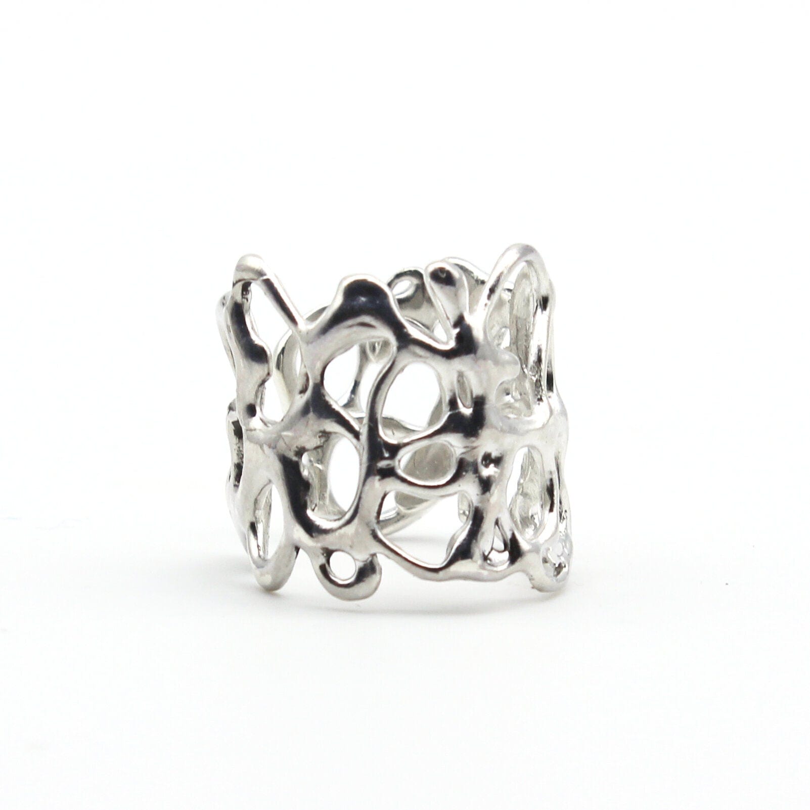 Maggie Read Jewellery Rings Sterling silver Molten Metal Adjustable Silver Ring
