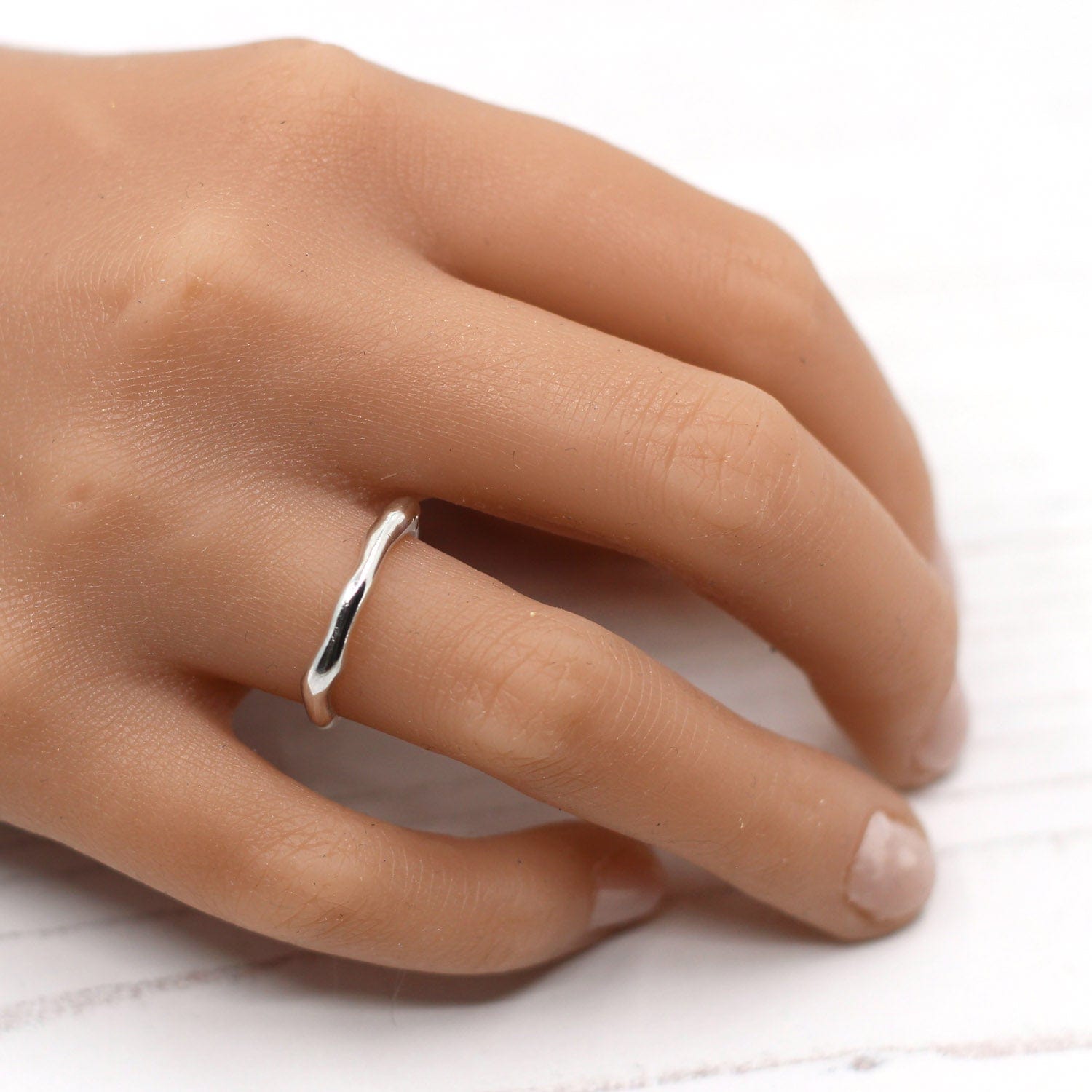 Maggie Read Jewellery Rings Sterling silver Molten Metal Silver Ring 3 (size M1/2)