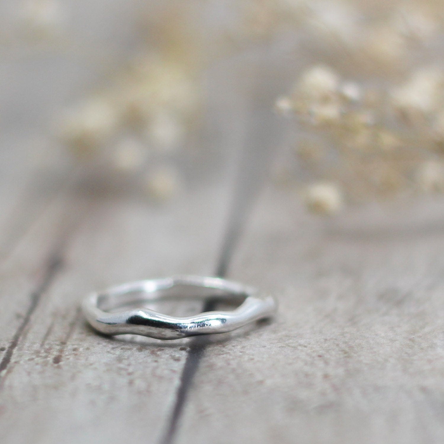 Maggie Read Jewellery Rings Sterling silver Molten Metal Silver Ring 3 (size M1/2)