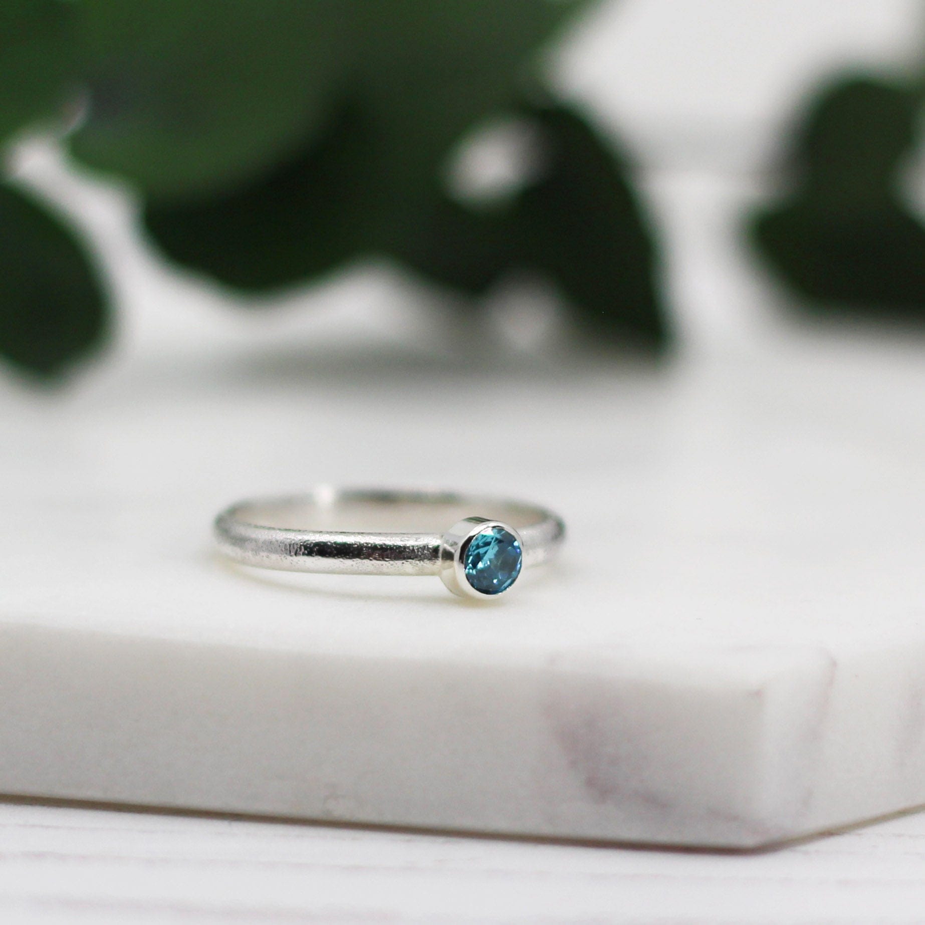 Maggie Read Jewellery Rings Sterling silver Swiss Blue Topaz Silver Ring