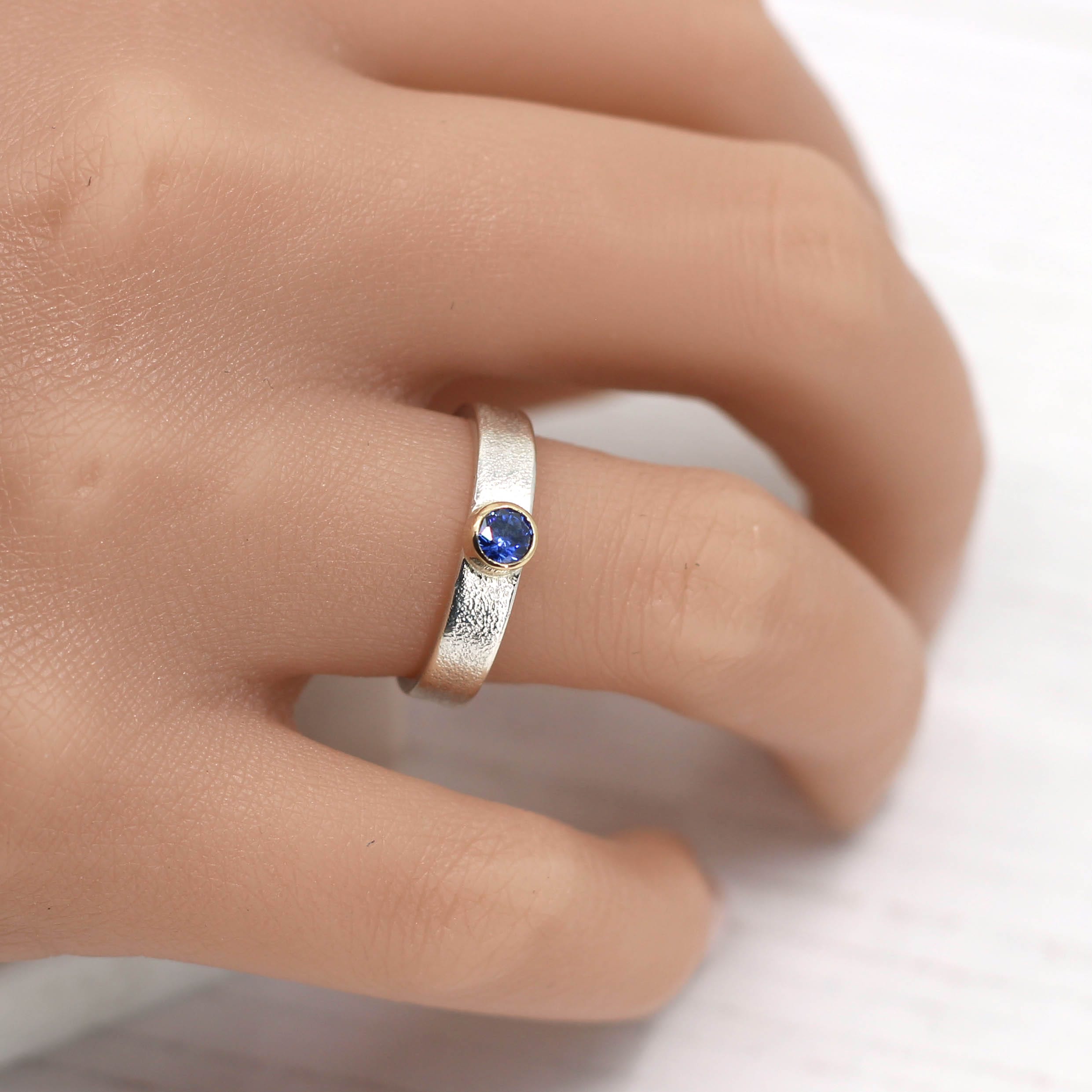 Maggie Read Jewellery Rings Sterling silver Tanzanite Silver & Gold Ring