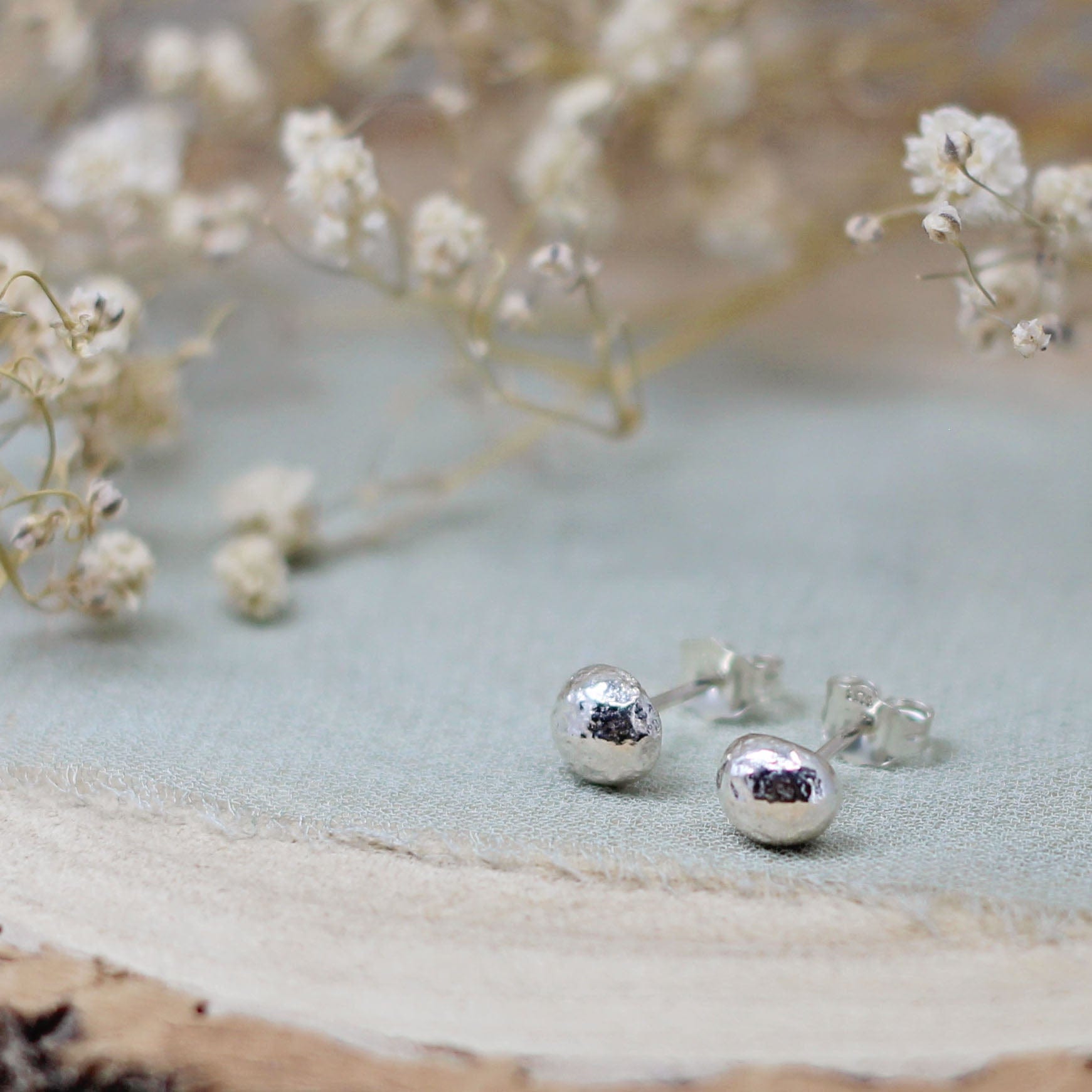 Maggie Read Jewellery Earrings Sterling silver Silver Molten Nugget Stud Earrings