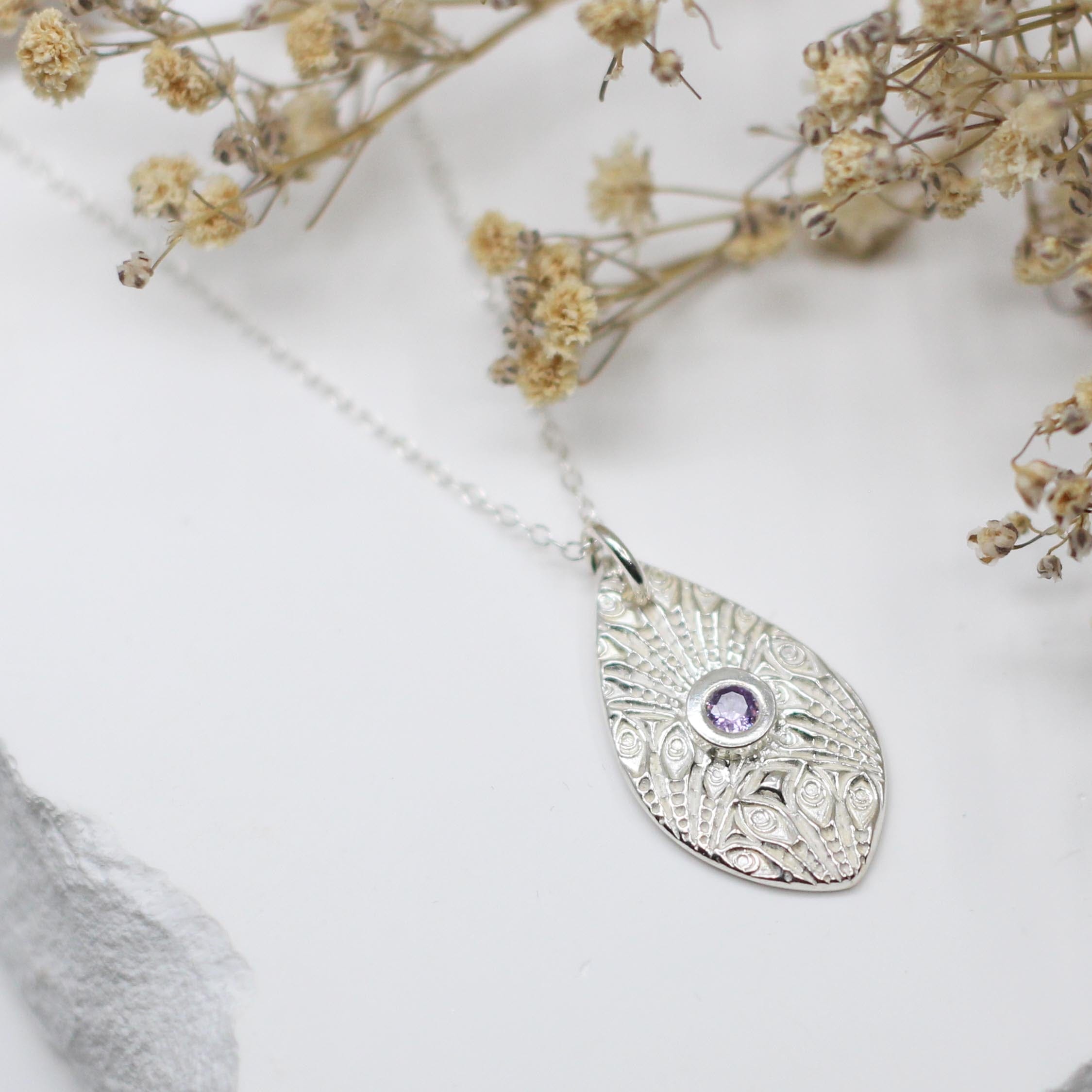 Maggie Read Jewellery Necklaces Fine silver Art Deco Silver Gemstone Necklace