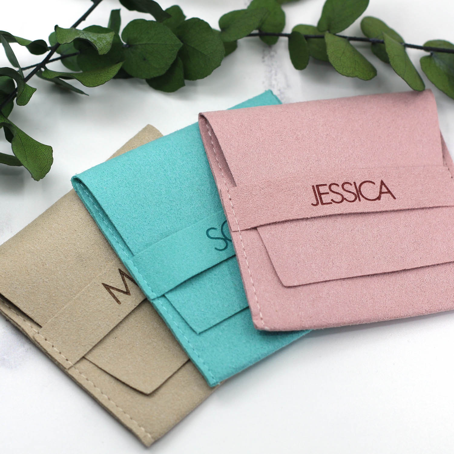 Personalised Jewellery Pouch Choice of 6 colours Maggie Read Jewellery