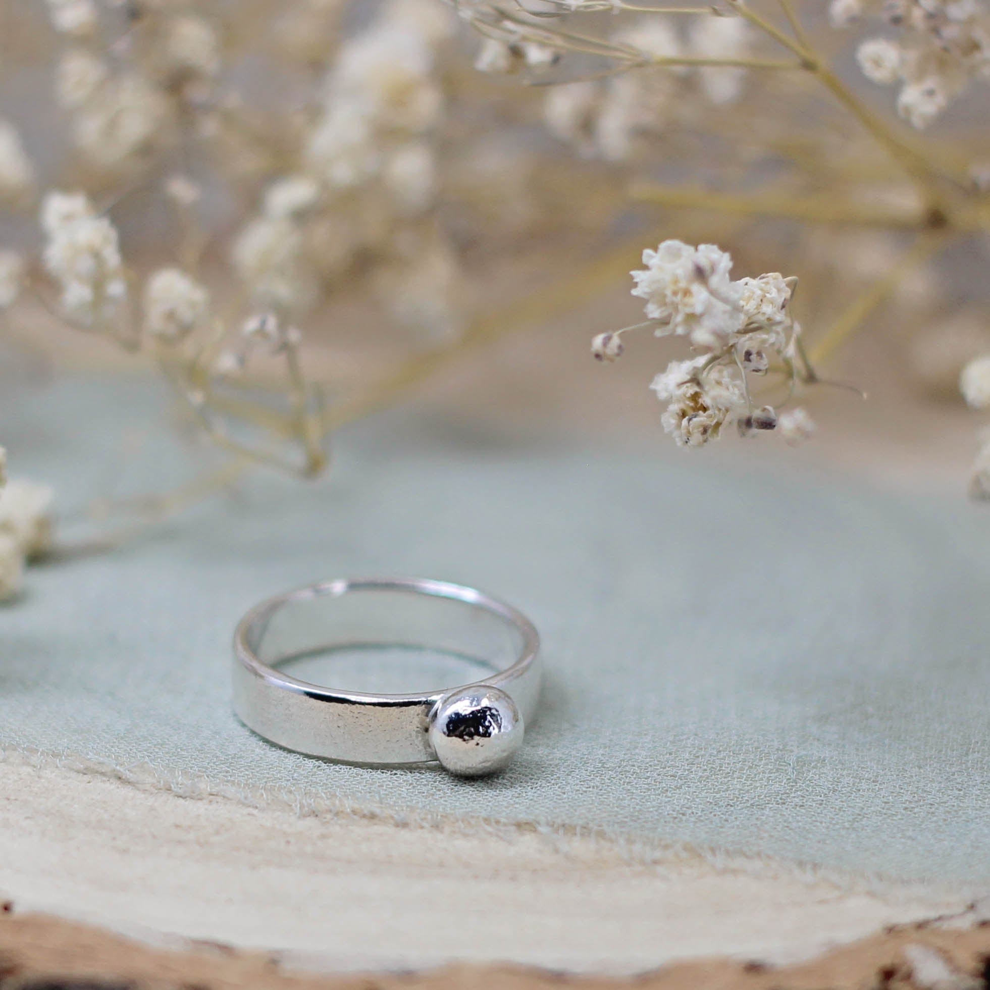 Maggie Read Jewellery Rings Silver Molten Nugget Ring