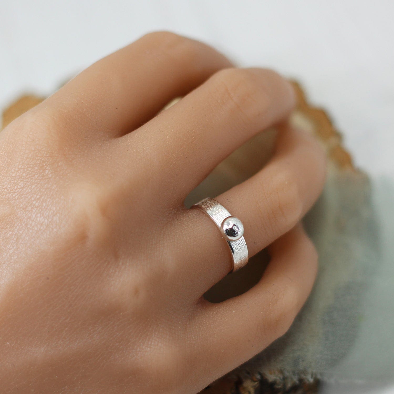 Maggie Read Jewellery Rings Silver Molten Nugget Ring