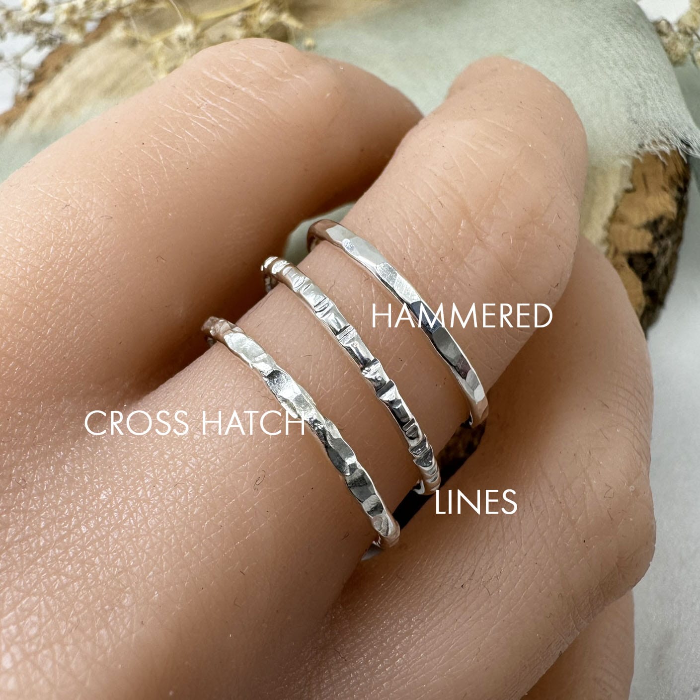 Maggie Read Jewellery Rings Silver Molten Nugget Stacking Rings