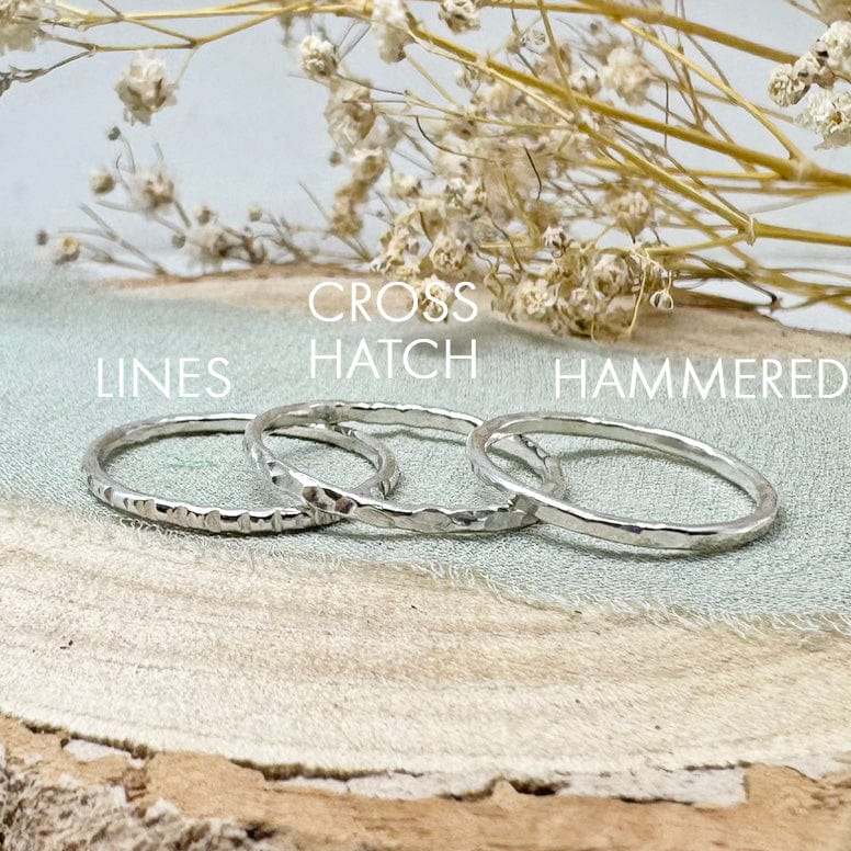 Maggie Read Jewellery Rings Silver Molten Nugget Stacking Rings