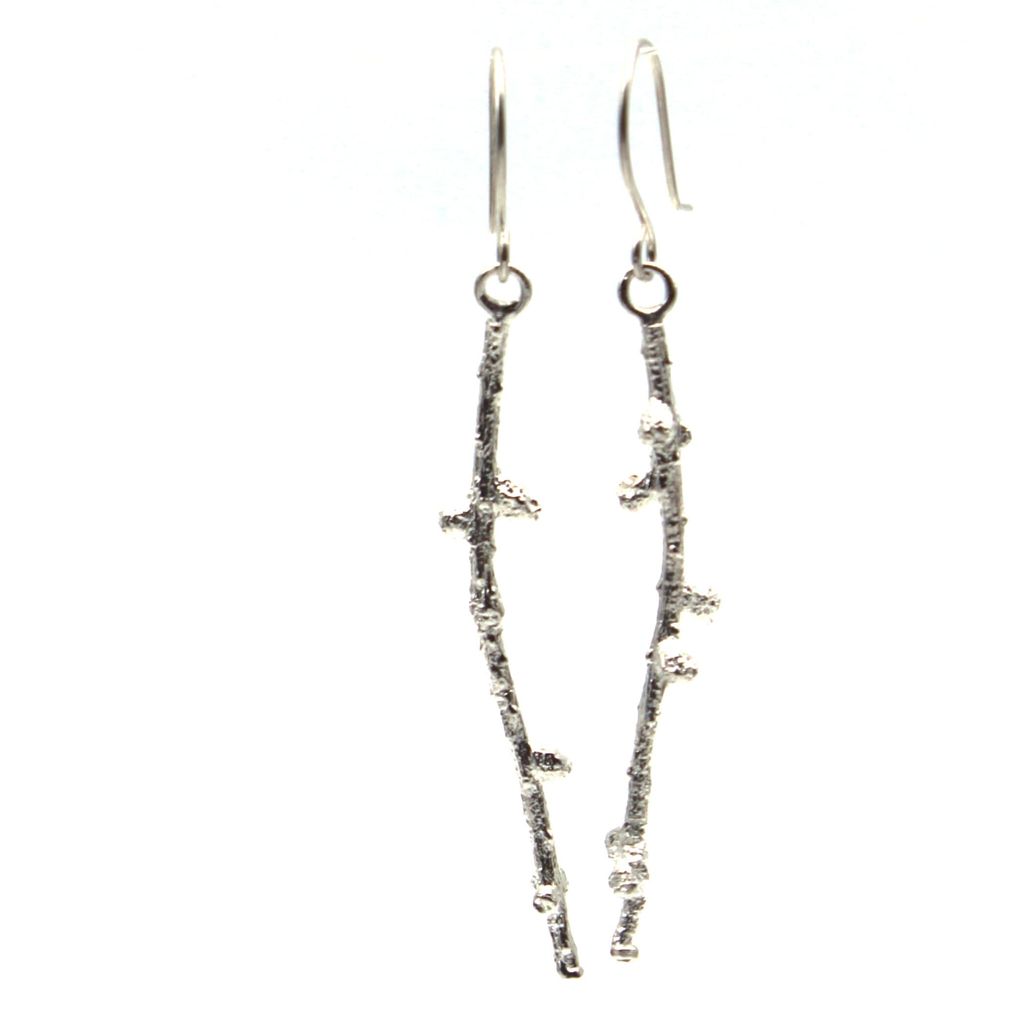 Maggie Read Jewellery Earrings Sterling silver Larch Twig Long Silver Earrings