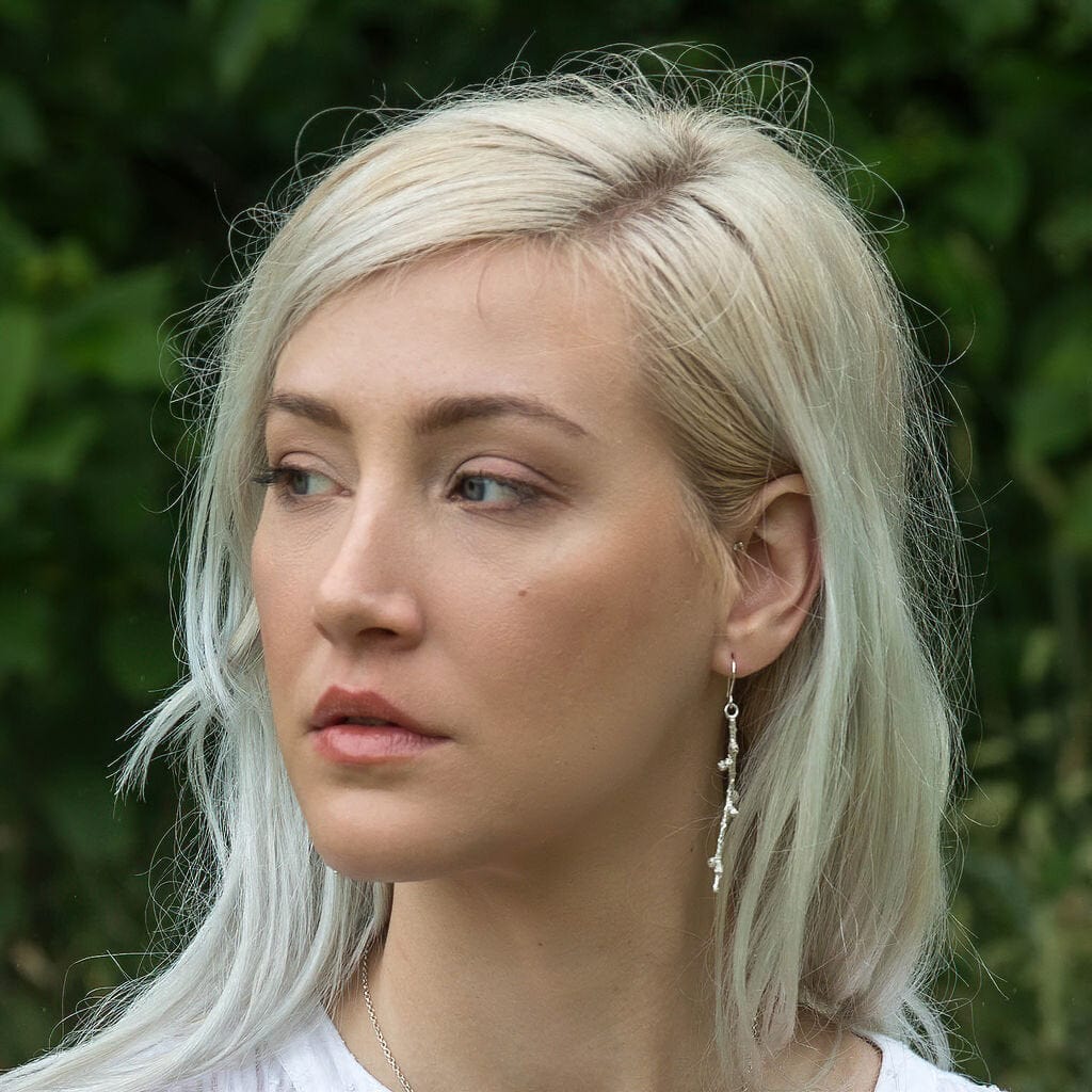 Maggie Read Jewellery Earrings Sterling silver Larch Twig Long Silver Earrings