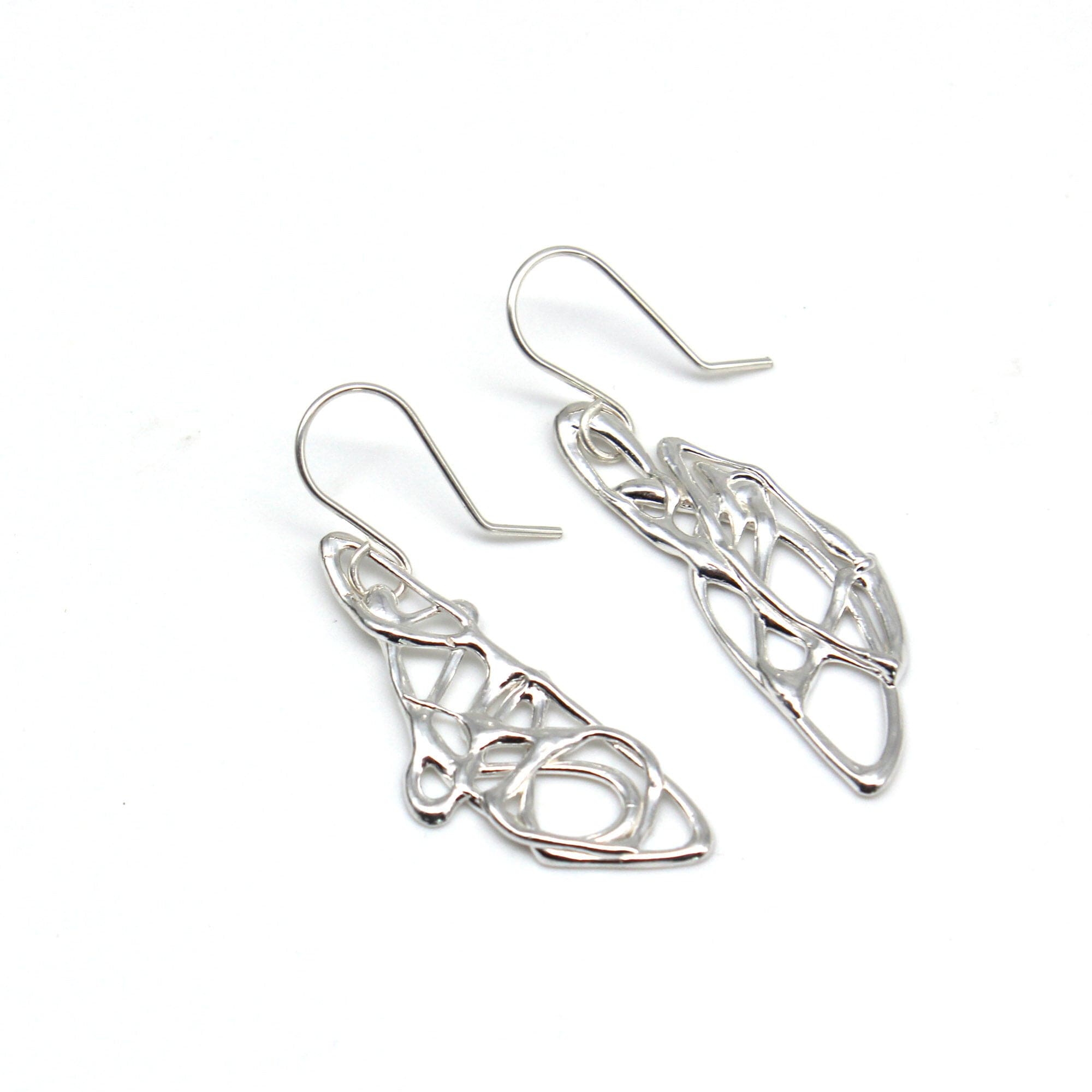 Maggie Read Jewellery Earrings Sterling silver Molten Metal Silver Abstract Earrings